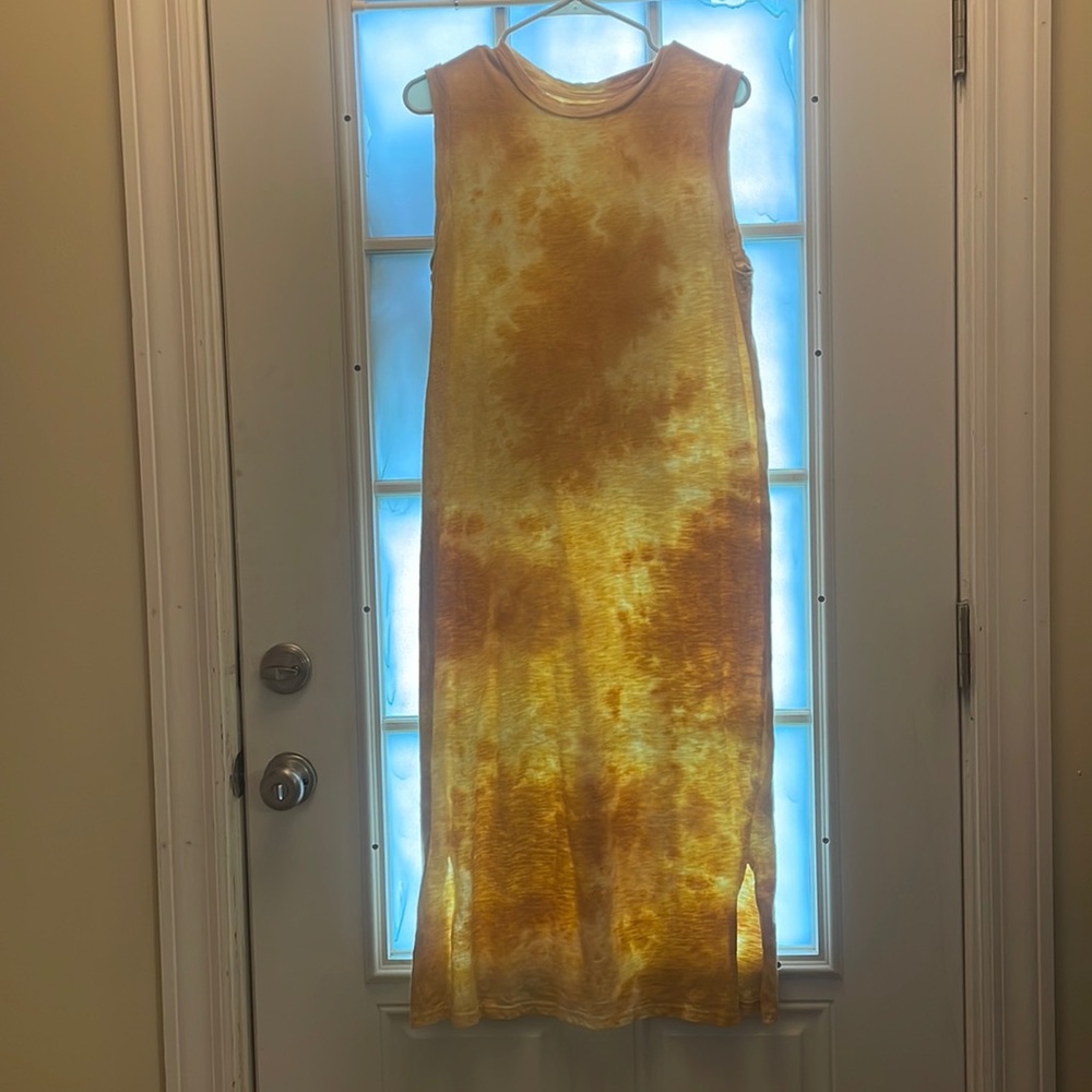 Cute yellow tie dye maxi dress